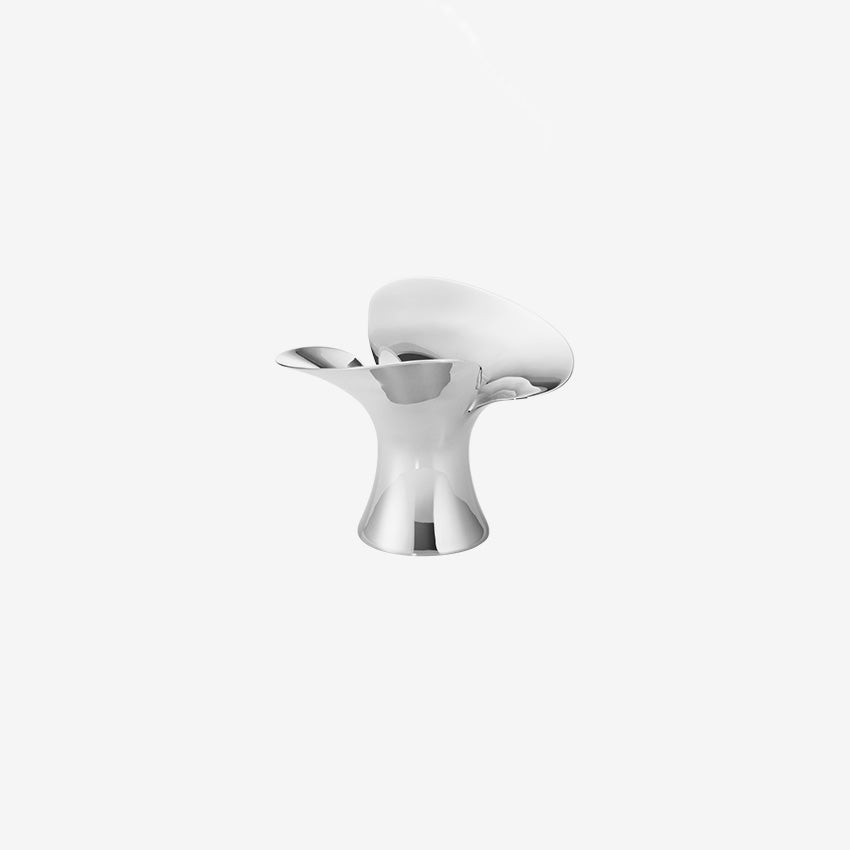 Georg Jensen Bloom Taper Candle Holder Set of 2 - Stainless Steel Modern Candle Sticks for Dining Table, Wedding Centerpiece & Home Decor