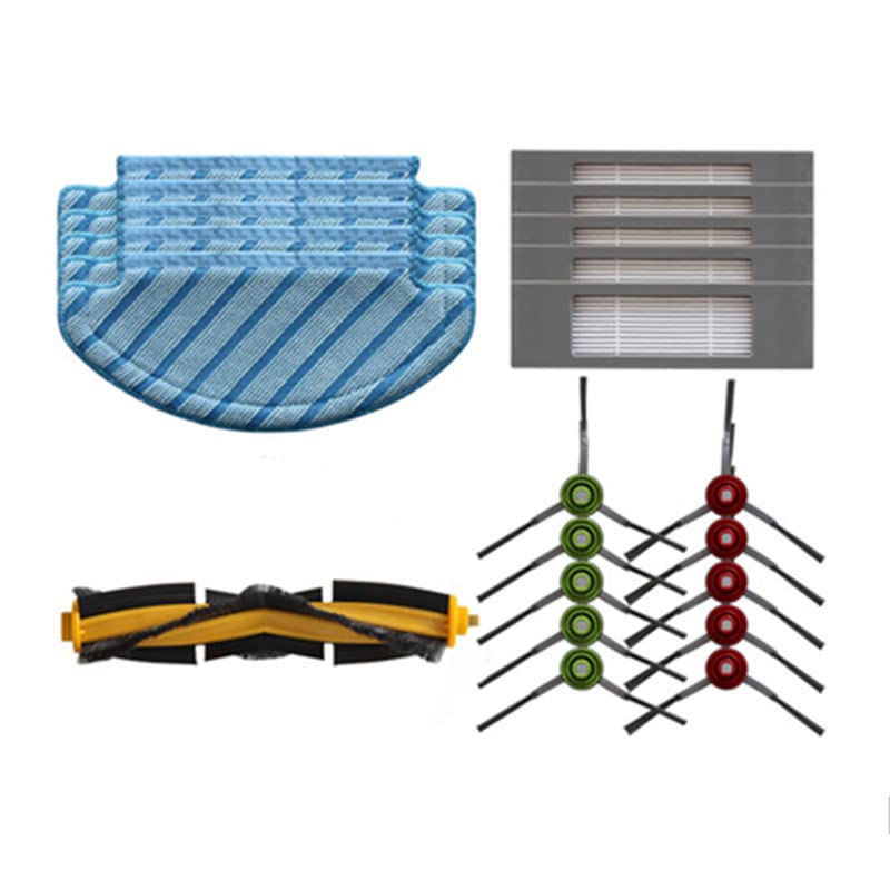 Ecovacs Deebot T9 Replacement Parts - Main Brush, Side Brush, HEPA Filter & Mop Cloth Compatible with Robotic Vacuum Cleaner | Perfect for Home Cleaning & Maintenance (All Colors Included)