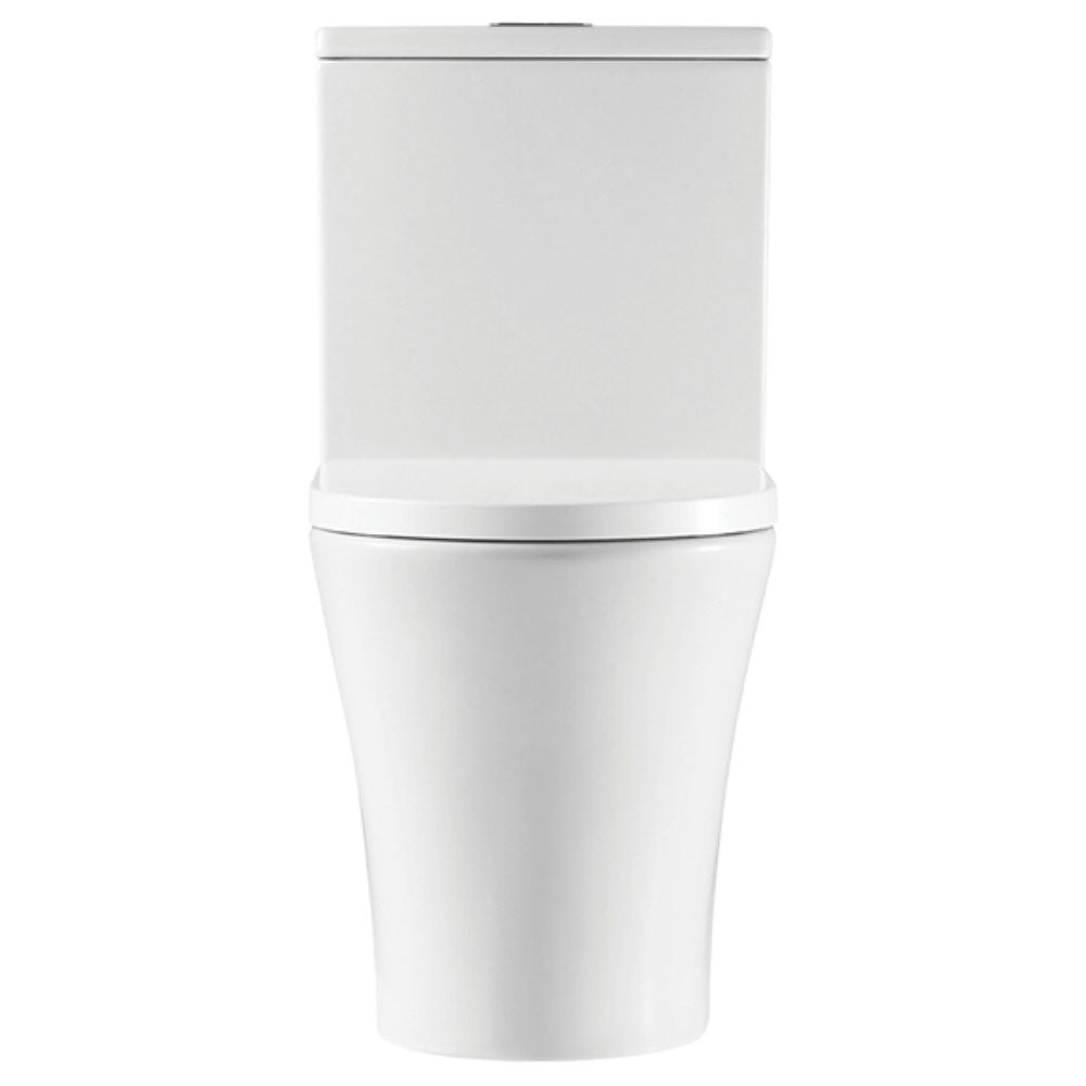 Fienza Chloe Back-to-Wall Toilet Suite - Modern One-Piece Elongated Toilet with Soft-Close Seat, Perfect for Small Bathrooms & Powder Rooms (White)