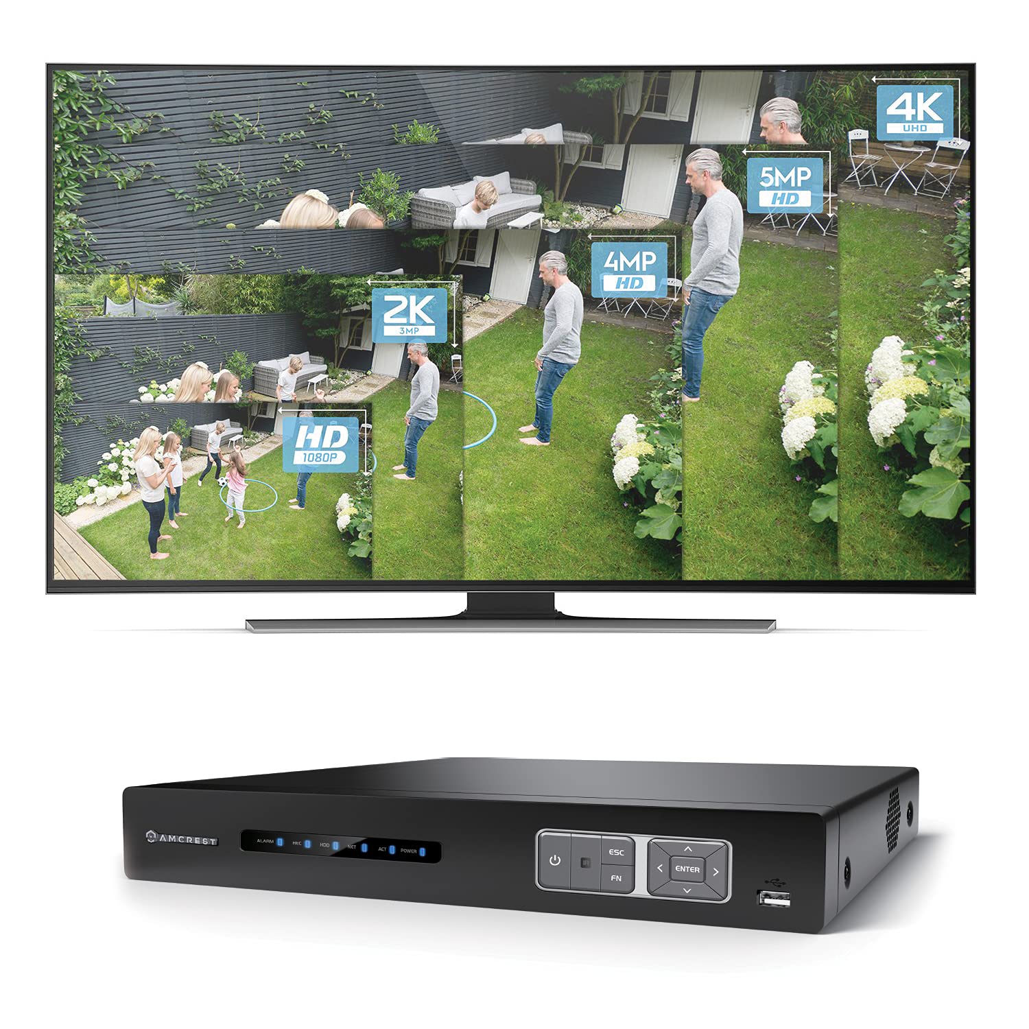Amcrest 4K UltraHD 16 Channel AI DVR Security Camera System with 4TB HDD - 8MP Digital Video Recorder for Analog & IP Cameras | AI Smart Detection | Home & Business Surveillance Solution