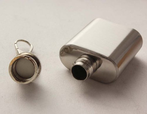 Premium Stainless Steel Keychain Flask - Brushed & Polished Finish (2 Sizes) - Perfect for Outdoor Adventures, Travel & Discreet Alcohol Storage