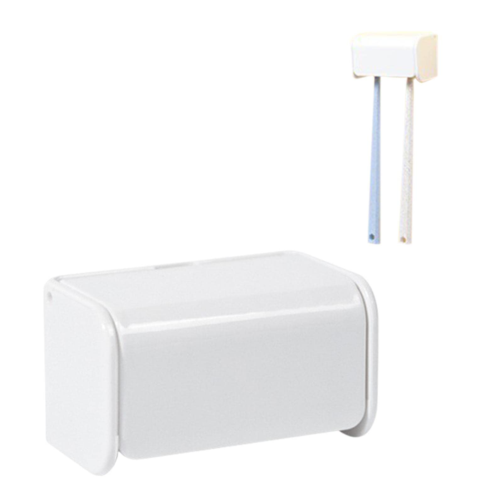 Wall Mounted Toothbrush Holder with Cover - Self Adhesive Bathroom Organizer for Shower & Dorm, Holds 6 Toothbrushes | Perfect for Small Spaces, Travel & Home Organization