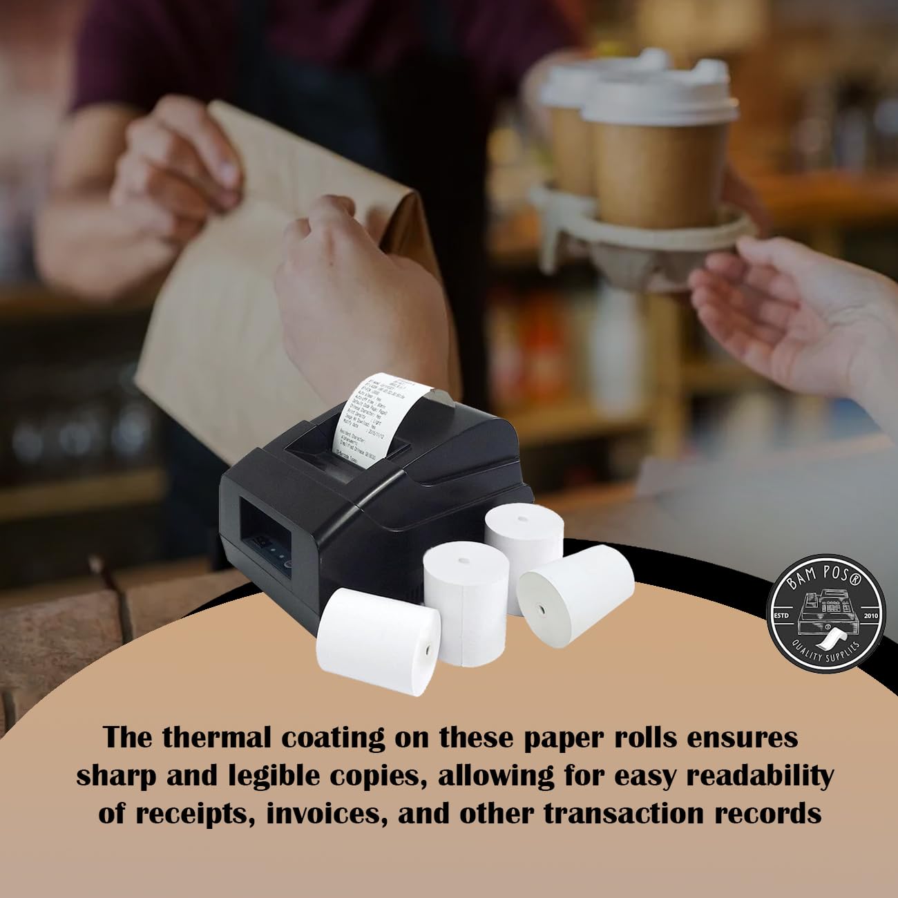3 1/8 x 190 Thermal Receipt Paper Rolls - Compatible with Clover, Square, Toast POS Systems & TM-T88/TSP Printers (30 Rolls) - Ideal for Retail Stores, Restaurants & Small Businesses