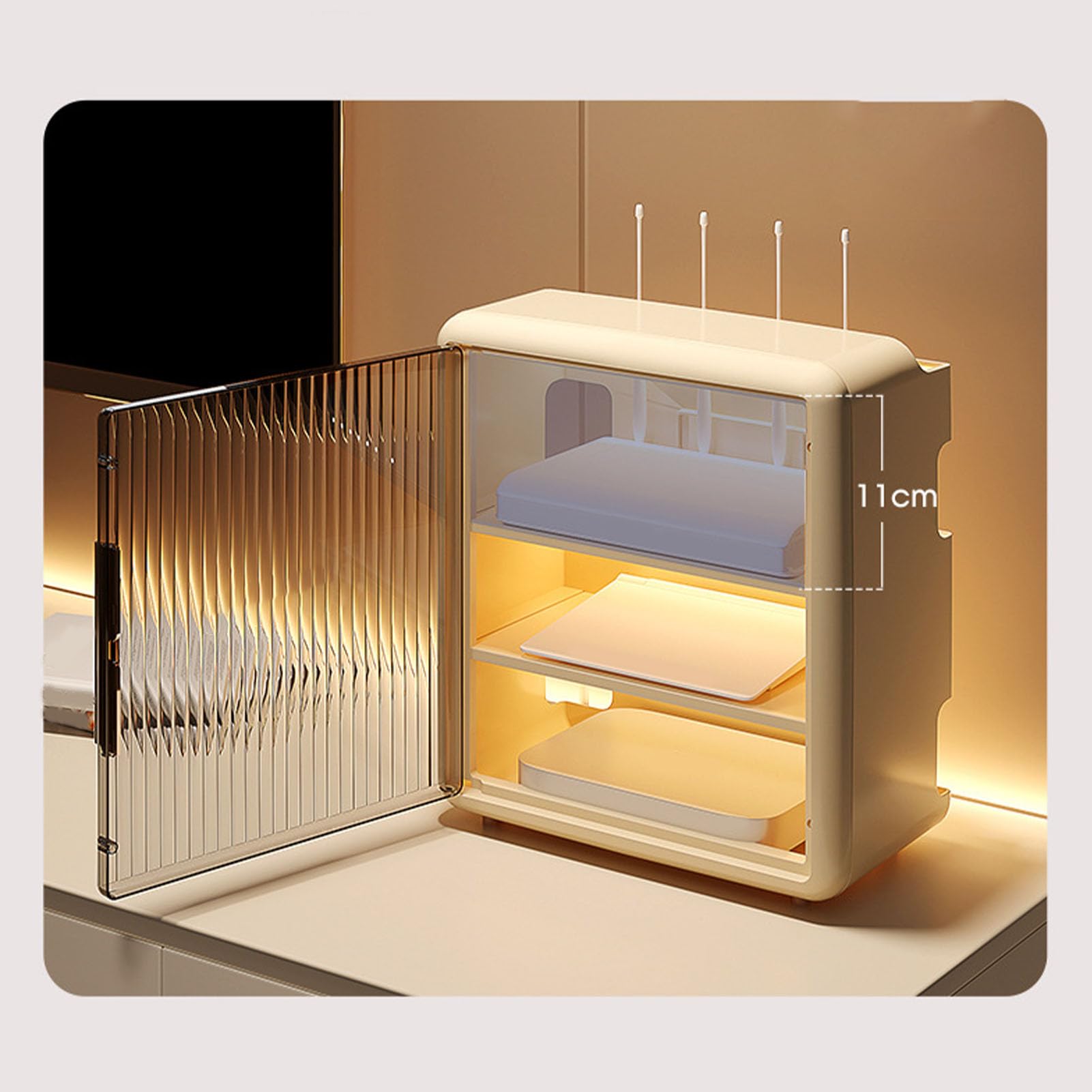 Jerliflyer Wall Mounted Router Storage Box - Large Wireless Router Organizer with Cable Management for Office & Home Network Setup | Perfect for Hiding Modems, Routers & Cables in Living Room, Bedroom or Workspace
