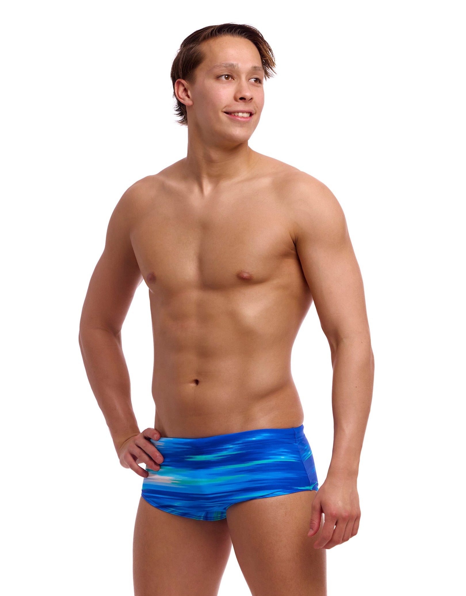 Sea Breeze Sidewinder Swim Trunks for Men - Quick Dry Blue Swim Shorts - Perfect for Beach, Pool & Summer Vacations