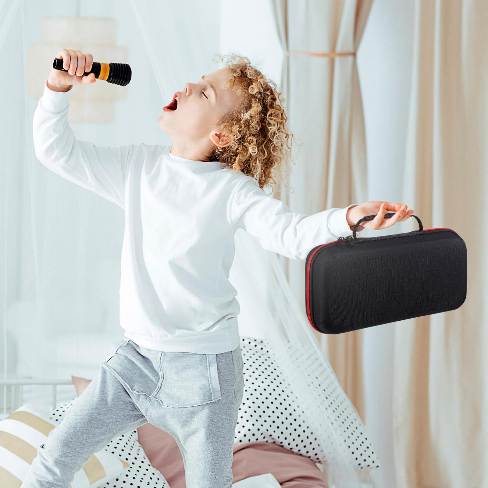 Durable Hard EVA Carrying Case for 2 Handheld Microphones - Zippered Storage Bag for Travel, Outdoor Performances & Studio Use | Perfect for Musicians, Singers & Public Speakers