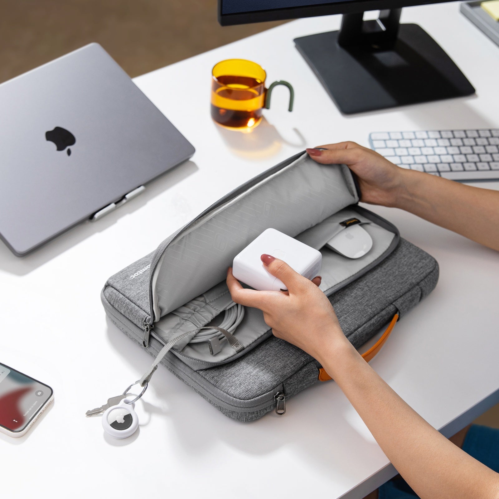 Defender A14 Laptop Briefcase for 15 inch MacBook Air - Waterproof Business Laptop Bag with Padded Protection, Perfect for Office, Travel & Commuting