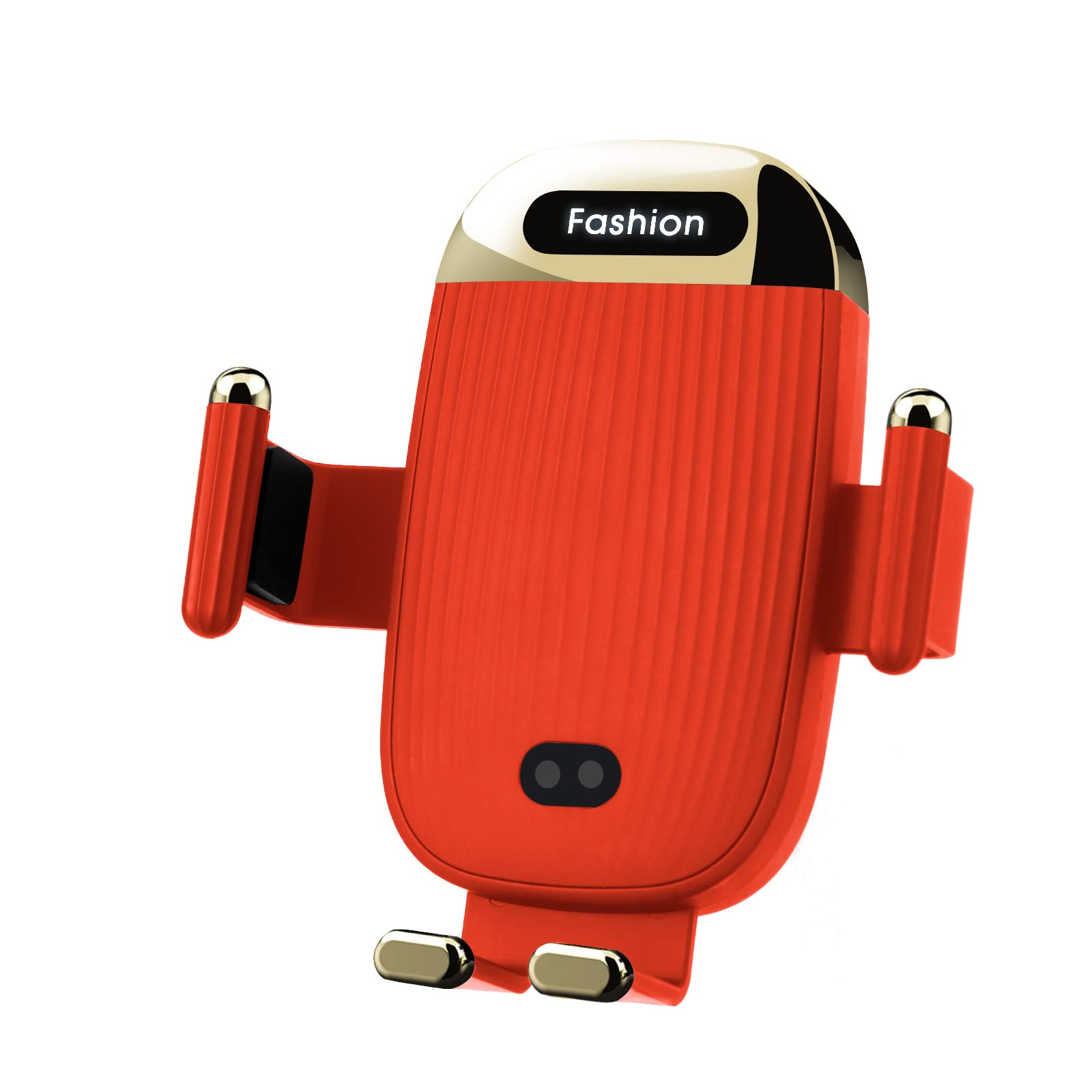 15W Qi Fast Wireless Car Charger Mount with Smart Sensor & Auto Clamping - Compatible with iPhone 13/12/11/XS/XR/8, Samsung S22/S21/S20/Note 20 - Red | Perfect for Commuting, Road Trips & Hands-Free Charging