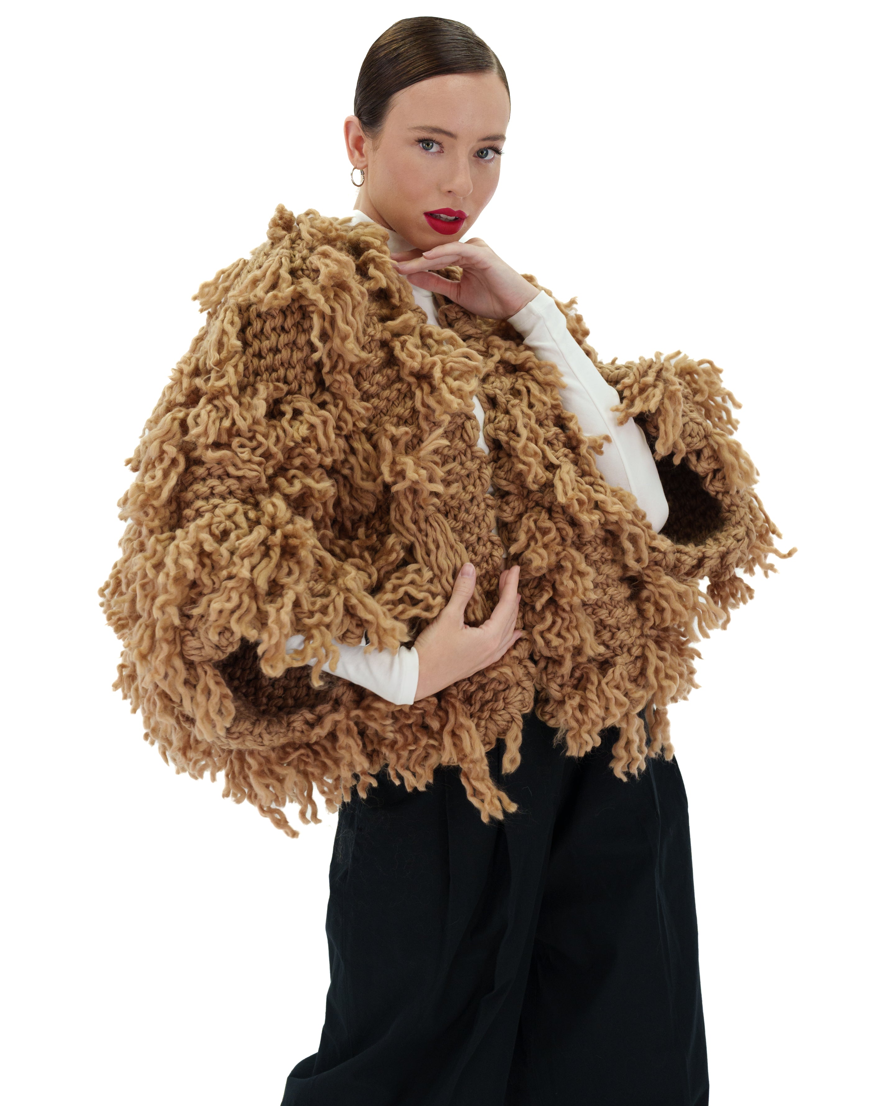 Women's Soft Fur-Like Cardigan - Cozy Winter Knit Sweater for Casual Wear, Office & Lounge