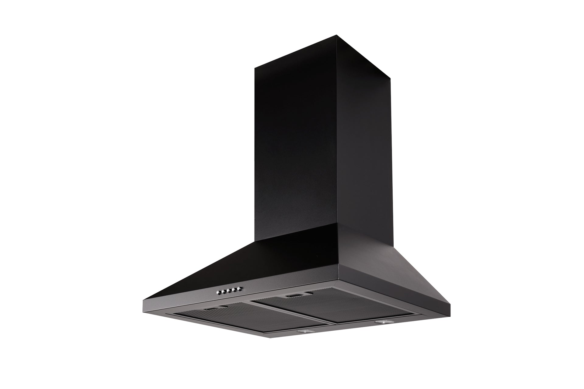 Schweigen TRI 600B 60cm Wall Mount Range Hood in Matte Black - Powerful Kitchen Exhaust Fan for Smoke and Odor Removal - Perfect for Modern Home Cooking and Open Plan Kitchens