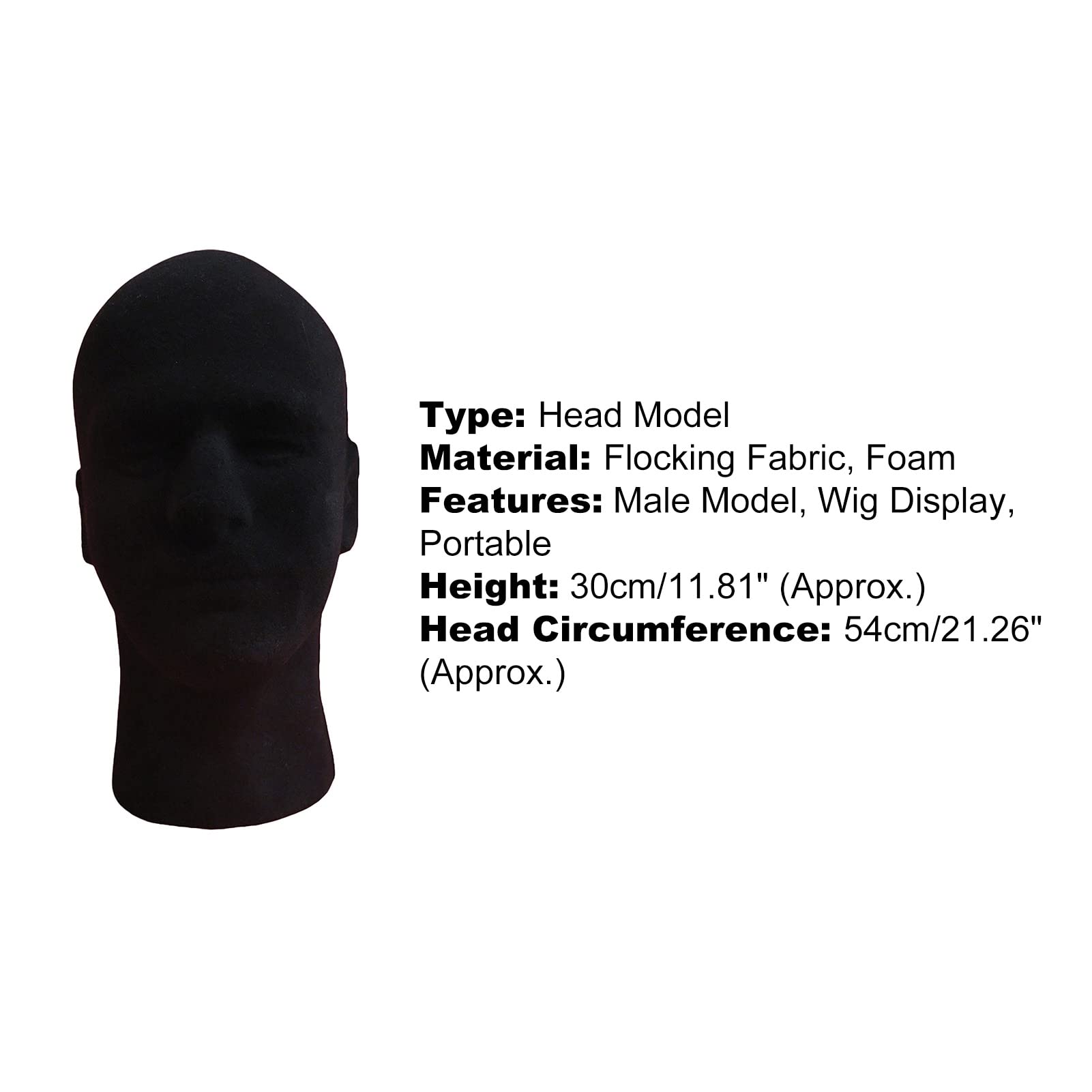 Remorui Adjustable Wig Display Stand with Glasses & Headset Holder - Safe & Durable Mannequin Head for Salon, Cosplay, and Wig Styling