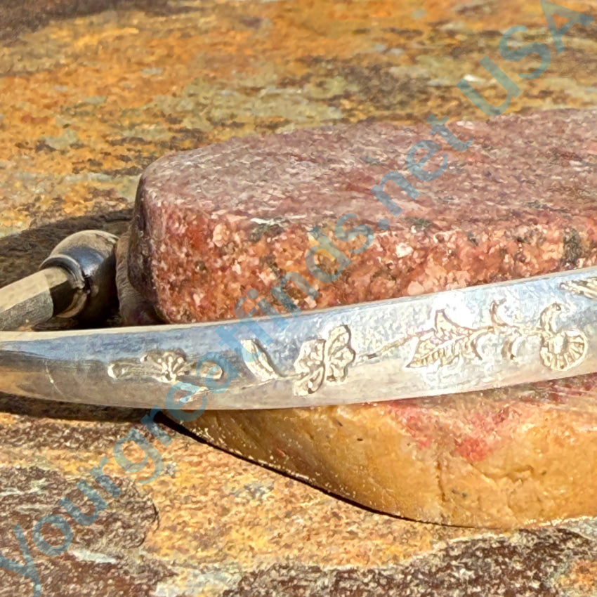 Vintage Chinese Export Sterling Silver Torque Cuff Bracelet with Stamp Decor - Handmade Jewelry for Women, Boho Chic Accessory, Perfect for Weddings & Special Occasions