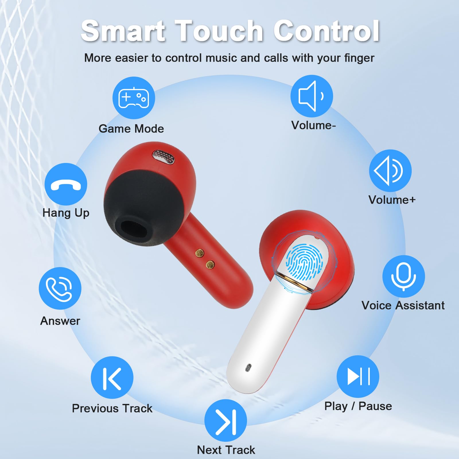 2 Pack Kids Wireless Earbuds with Microphone - Comfortable Ergonomic Ball-Shaped Design for Android, iOS, Cell Phone, Computer & Laptop - Perfect for School, Travel & Online Learning