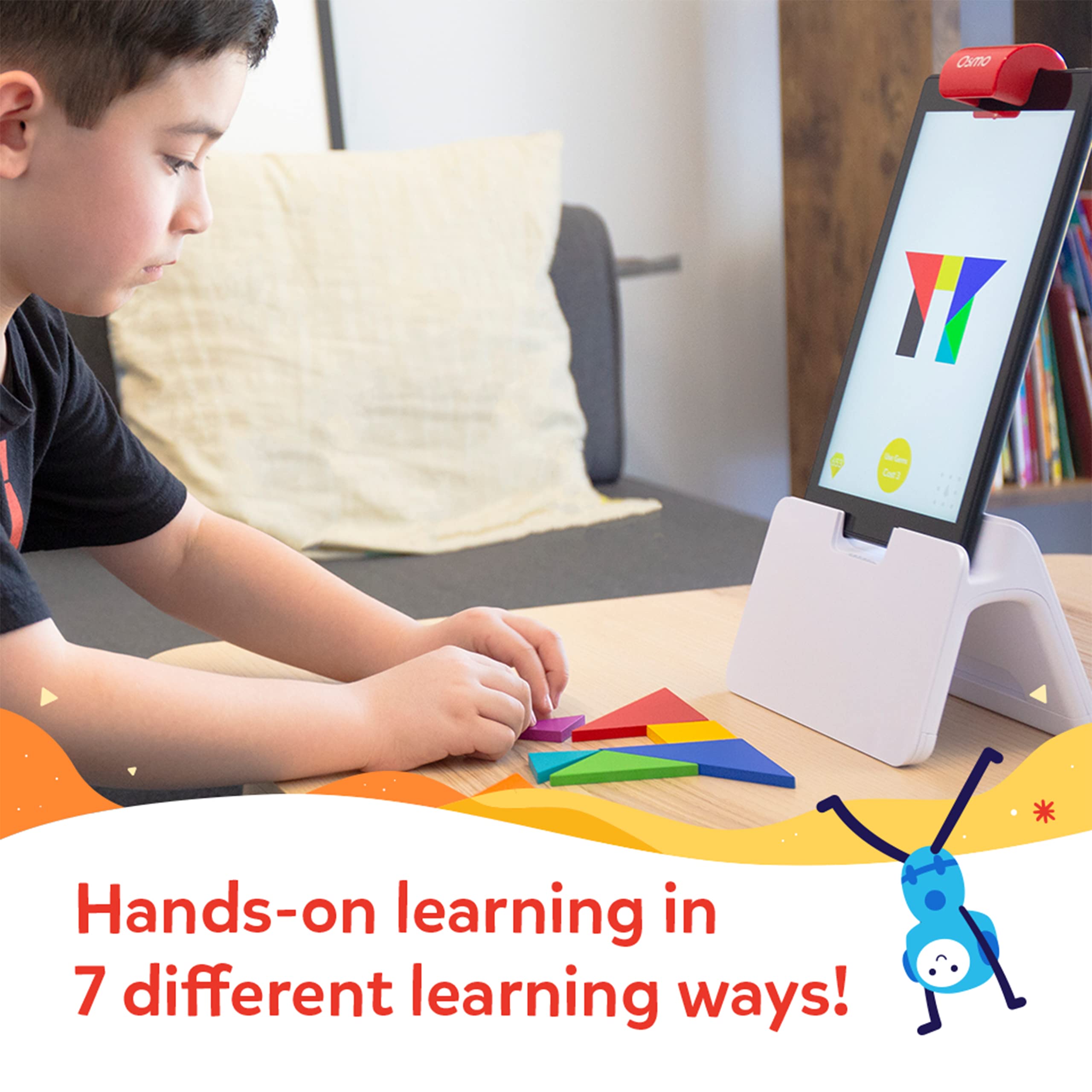 Osmo Genius Starter Kit for Fire Tablet - 7 Educational STEM Learning Games for Kids Ages 6-10 | Spelling, Math, Problem Solving & Creativity | Family Game Night Gift (Fire Tablet Base Included - Amazon Exclusive) | Perfect for Homeschooling, Classroom & Interactive Playtime
