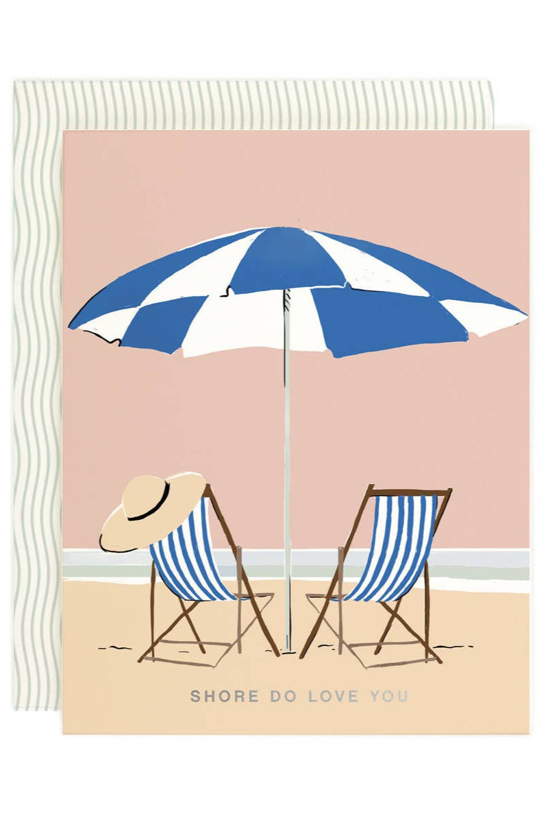 Shore Do Love You Greeting Card - Romantic Beach Themed Card for Anniversaries, Weddings & Valentine's Day - Perfect for Couples & Long Distance Relationships