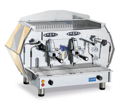 La Pavoni Diamate 2 Group Volumetric Commercial Espresso Machine in Gold - Premium Coffee Shop & Restaurant Espresso Maker for High-Volume Brewing