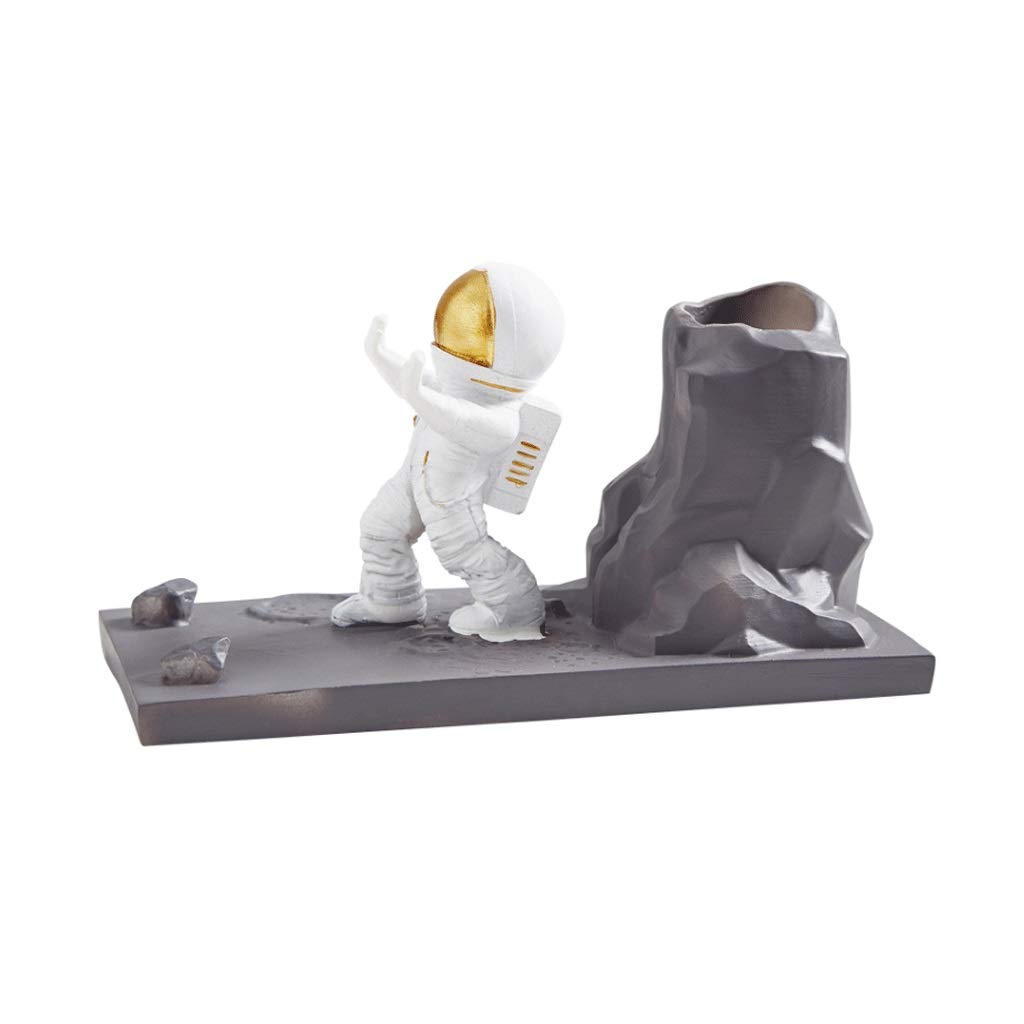 Astronaut-Shaped Pen and Pencil Cup - Resin Multifunctional Desk Organizer with Phone Holder - Creative Office & Home Decor Stationery Storage - Perfect for Workspace, Study Desk, and Gift Giving