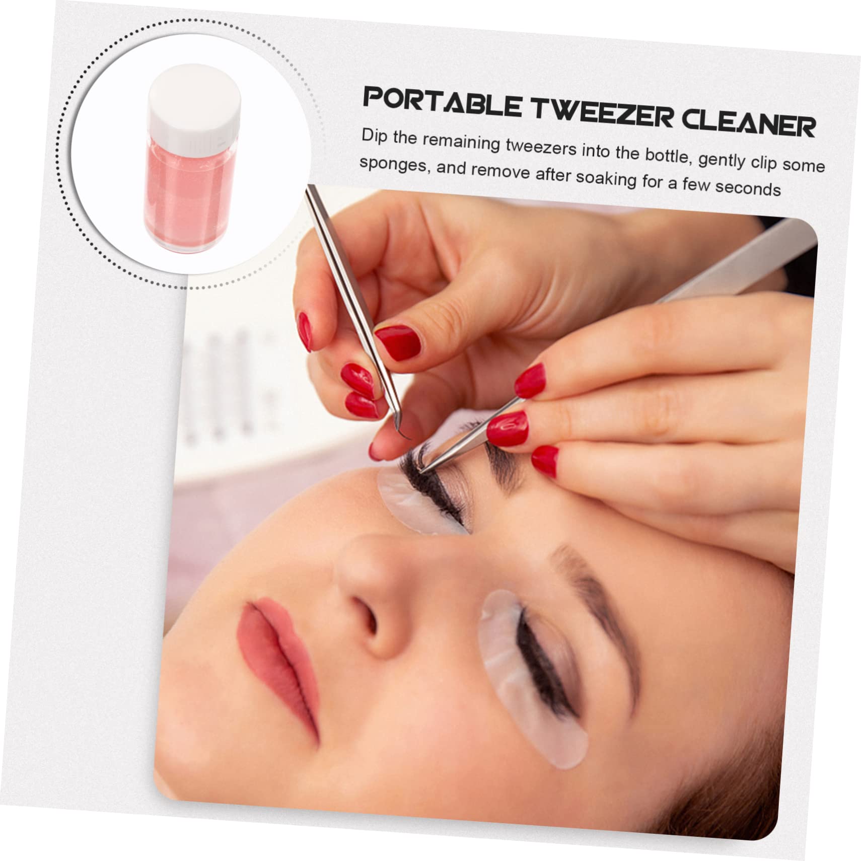 Minkissy 2pcs Eyelash Extension Tweezers Cleaner Kit - Pink PP Lash Tweezers Washing Tool for Professional & Home Use - Perfect for Salon, Spa & DIY Lash Care