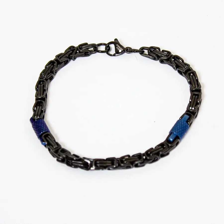 BOL Men's Chain Link Bracelet - Stainless Steel Adjustable Cuff Bracelet for Men - Perfect for Casual, Business & Formal Wear