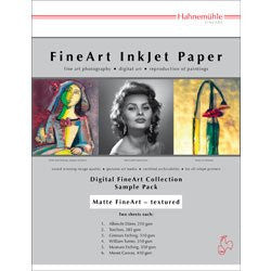 Hahnemuhle Matte FineArt Textured Sample Pack 8.5 x 11 - Premium Acid-Free Paper for Artists, Photographers & Designers - Perfect for Watercolor, Inkjet Printing & Mixed Media Projects