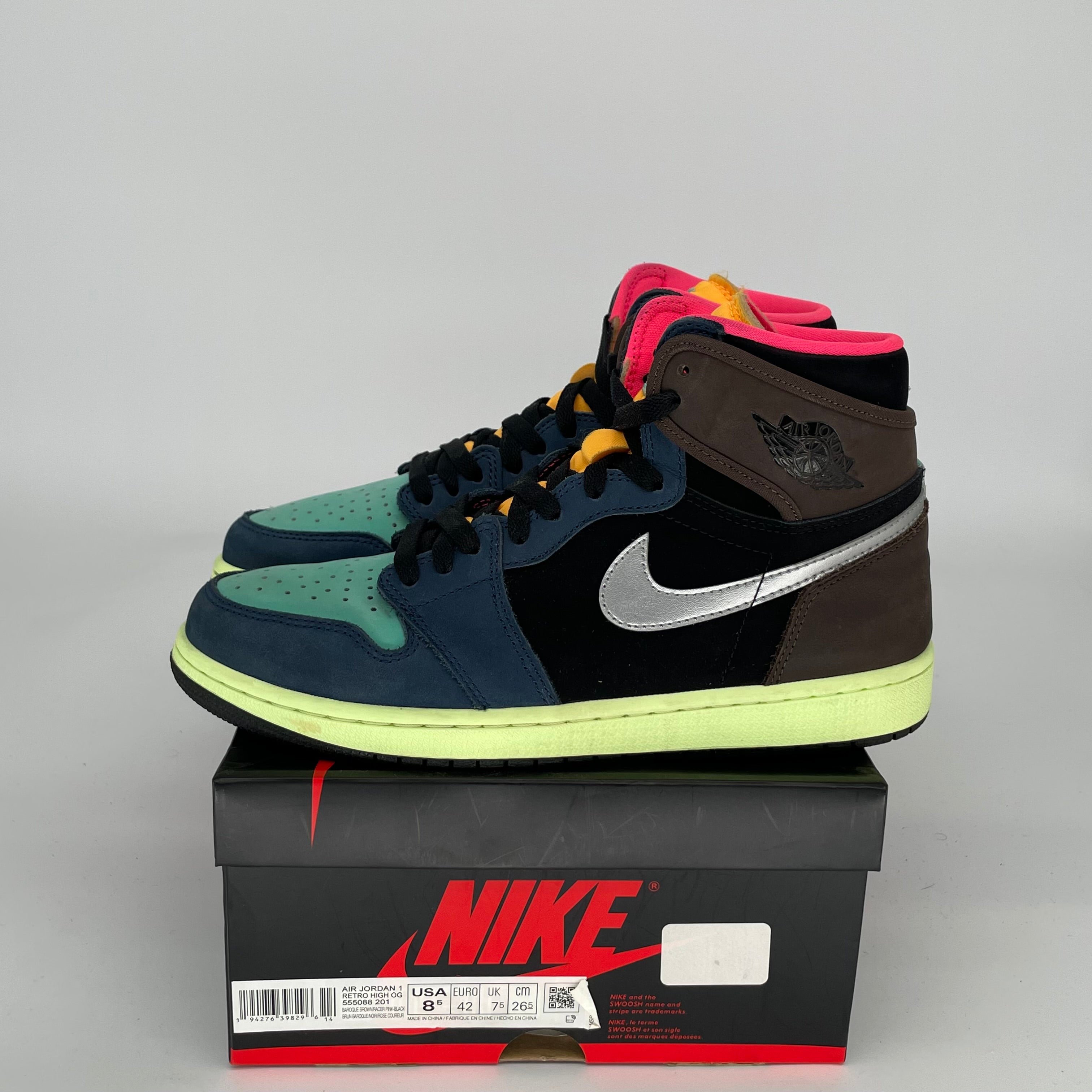 AIR JORDAN 1 BIO HACK Sneakers Men's Size 8.5 (555088-201) - Retro Basketball Shoes for Streetwear & Casual Outfits