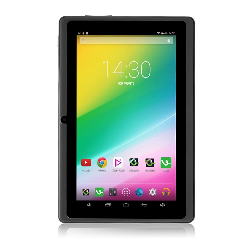 iRULU eXpro 1 7-inch Android Tablet - Google Certified GMS, Quad-Core Processor, 8GB Storage, 1024x600 HD Display (Black) - Perfect for Work, Study & Entertainment