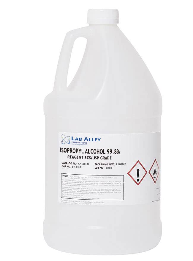 99.8% Pure USP Grade Isopropyl Alcohol - Kosher & Halal Certified, Non-GMO - 4 Gallons (4 x 1 Gallon Bottles) - Ideal for Cleaning, Disinfecting, Electronics & Medical Use
