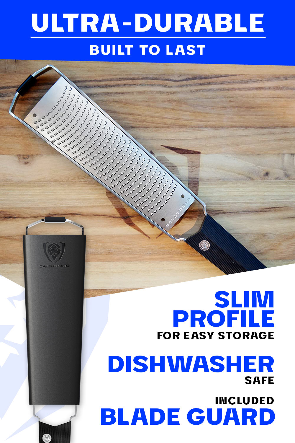 Premium Stainless Steel Microplane Zester & Grater - Dalstrong Professional Kitchen Tool for Citrus, Cheese & Chocolate - Perfect for Baking, Garnishing & Cooking