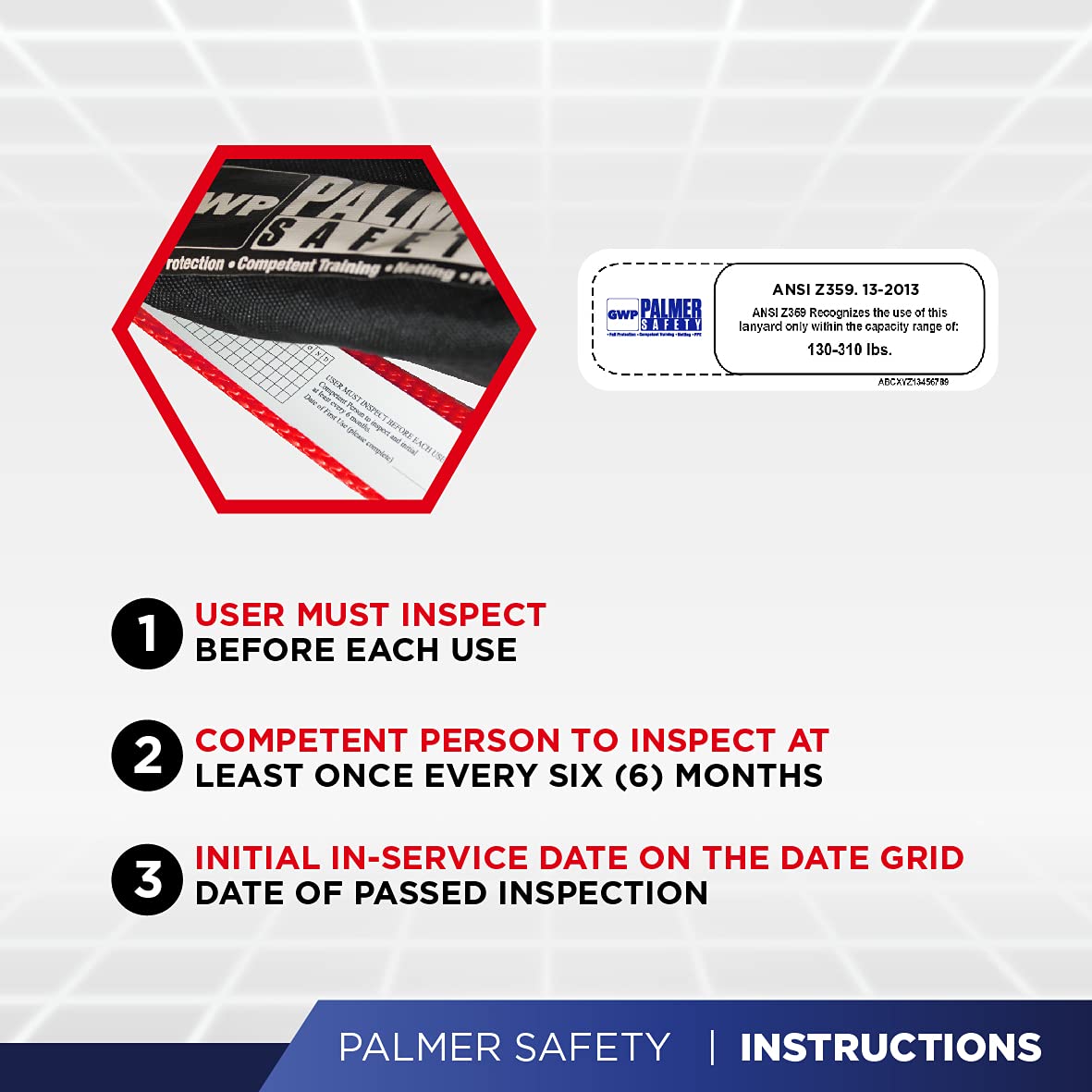 Palmer Safety Fall Protection Harness Kit - Hammerhead Series | Premium Safety Harness, Lanyard & D-Ring Extender | OSHA Compliant for Construction, Roofing & Industrial Work