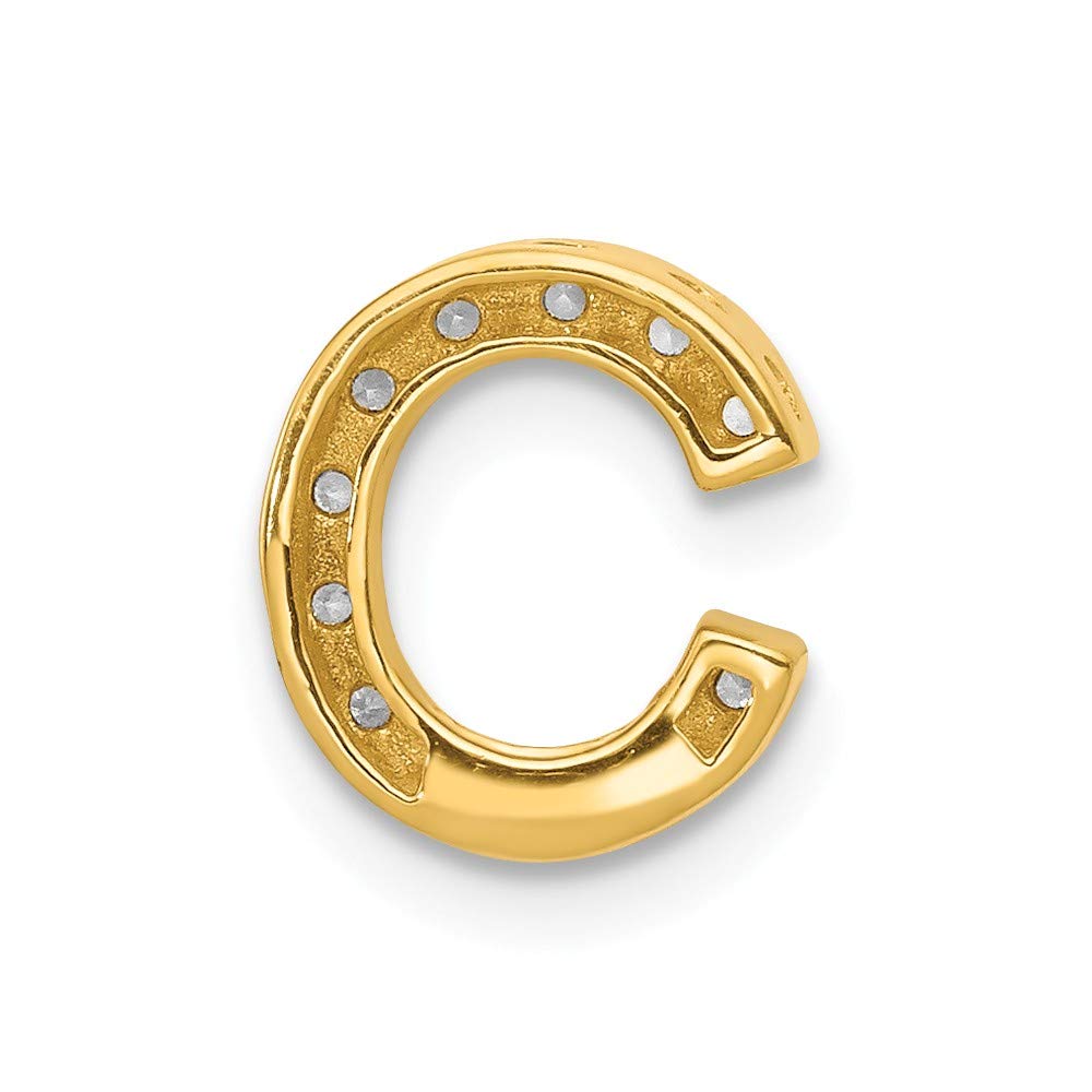 14K White Gold Diamond Initial C Charm Necklace - Personalized Name Jewelry for Women, Gift for Her, Birthday, Anniversary, Valentine's Day