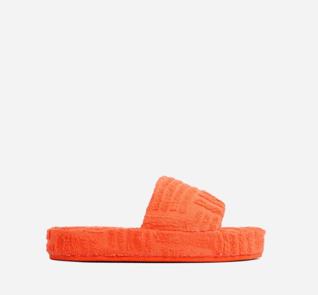 Giavana Women's Comfortable Slides - Orange | Soft Cushioned Sandals for Beach, Pool, and Casual Wear