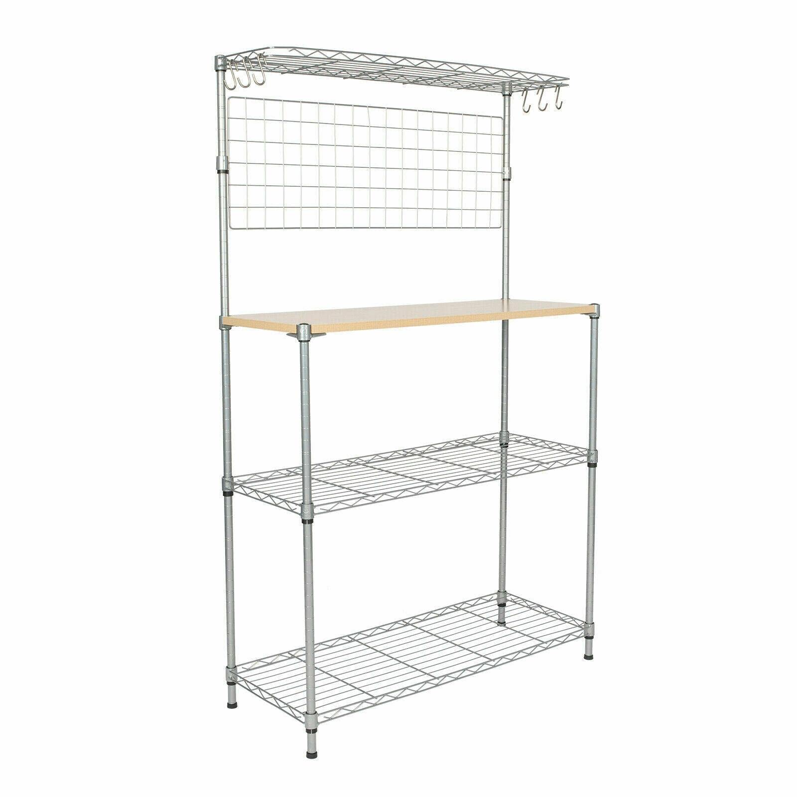 4-Tier Kitchen Storage Shelf - Microwave Oven Stand & Organizer | Space-Saving Kitchen Rack for Small Appliances, Spices & Cookware | Perfect for Apartments, Dorms & Compact Kitchens