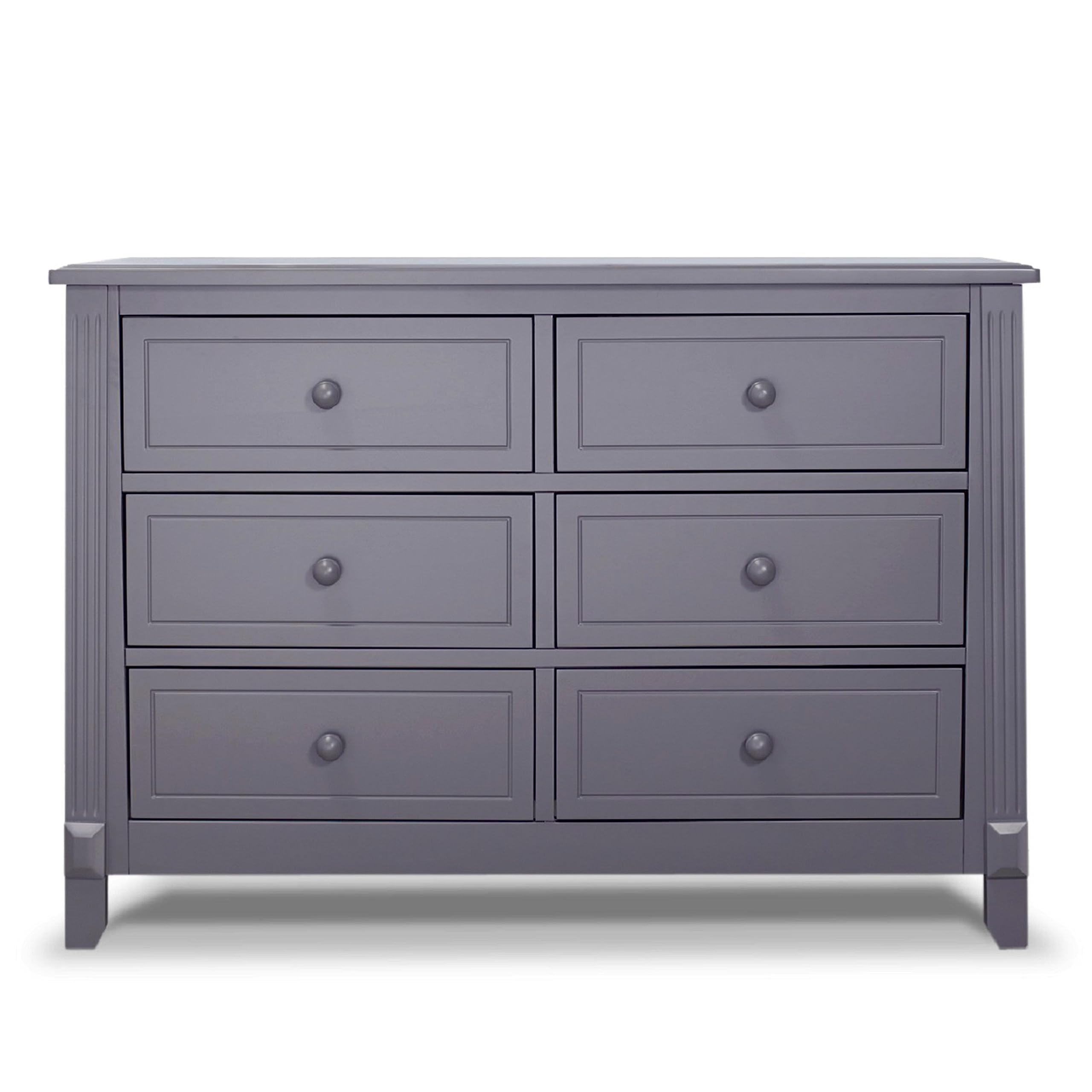 Sorelle Furniture Berkley Baby Dresser - 6-Drawer Nursery Storage, Kids Bedroom Furniture, Infant Nightstand - Gray - Perfect for Baby Room Organization & Toddler Clothes Storage