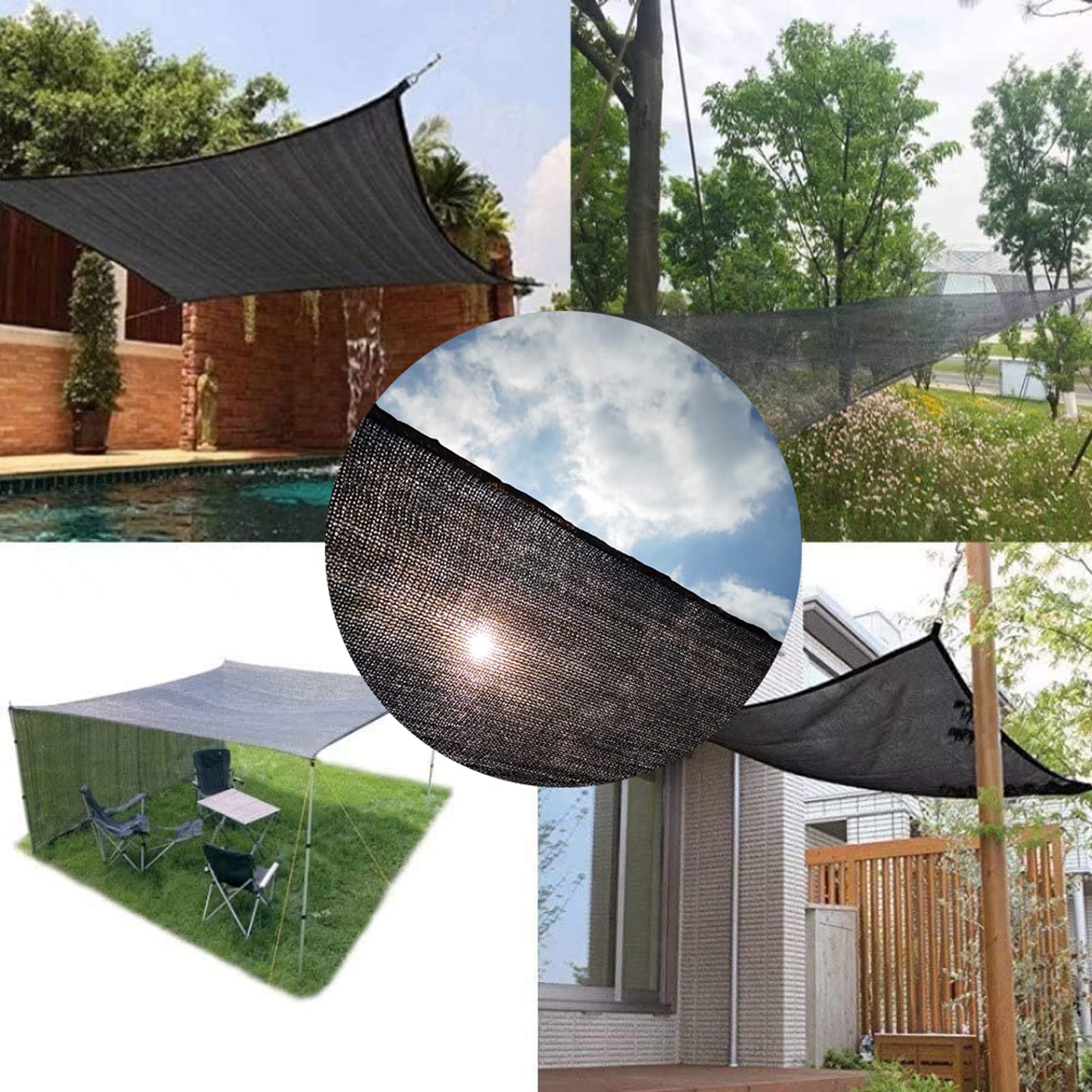 Premium 13x23ft Shade Cloth with Grommets - 50%-60% UV Blocking Garden Shade Net for Greenhouse, Pergola, Canopy & Plant Protection - Durable Black Mesh Netting with Rope (Ideal for Outdoor Gardening, Patio Cover & Sun Protection)