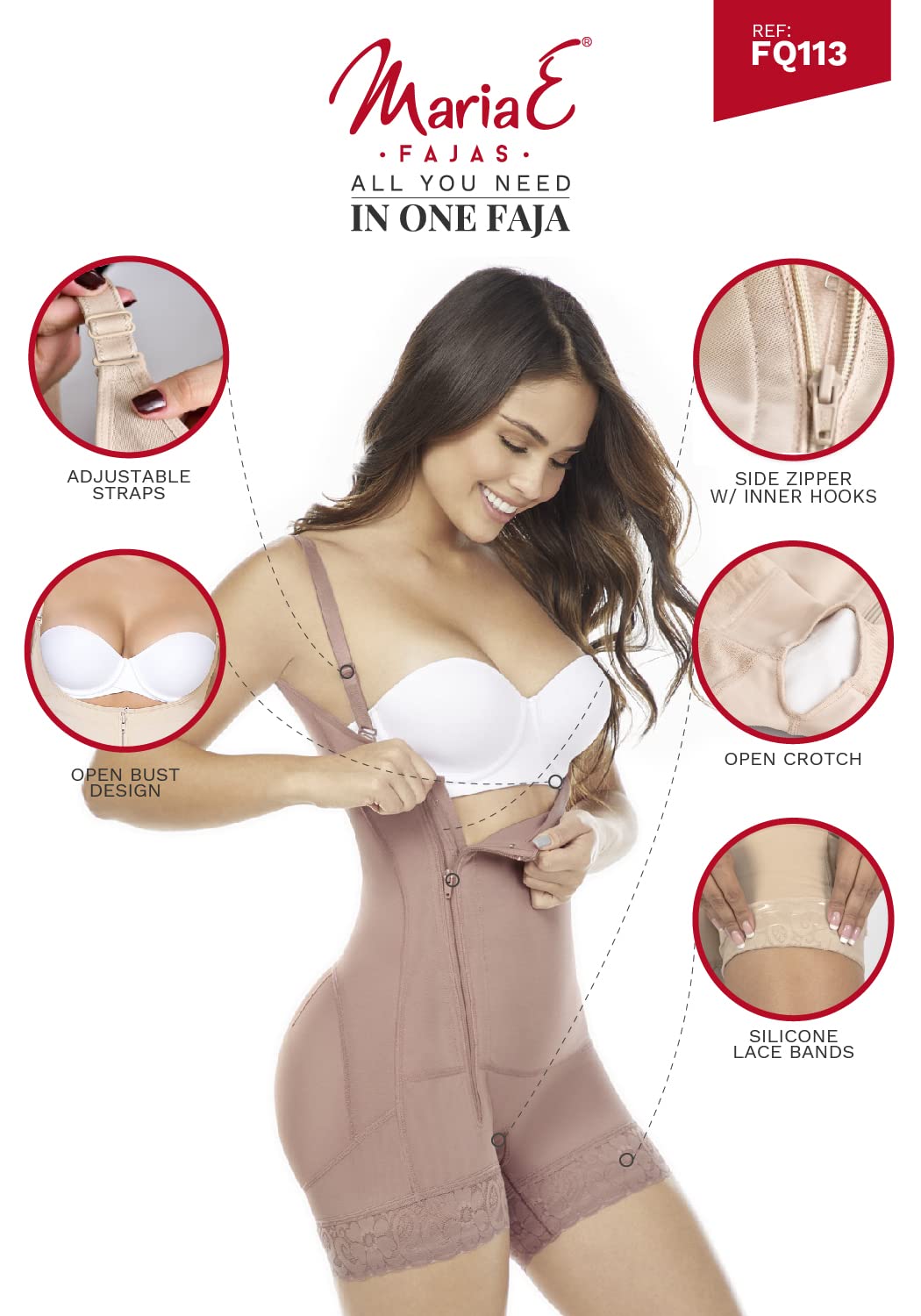 MARIAE Midthigh Open Bust Slimmer Shapewear | Colombian Body Shaper Fajas for Women | Perfect for Tummy Control & Waist Training Under Dresses