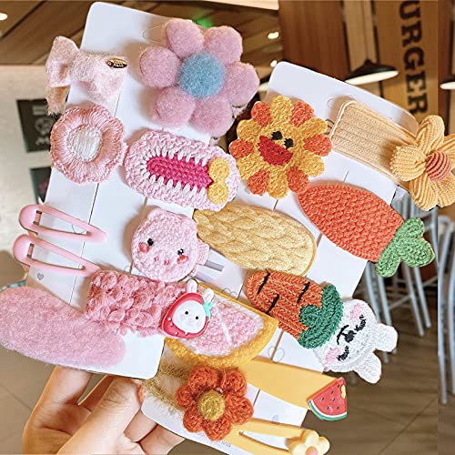 18 PCS Cute Baby Girl Hair Clips Set - Colorful Flower & Fruit Hair Bows, Barrettes & Pins for Toddlers, Kids & Teens - Perfect for Parties, School & Daily Hair Styling