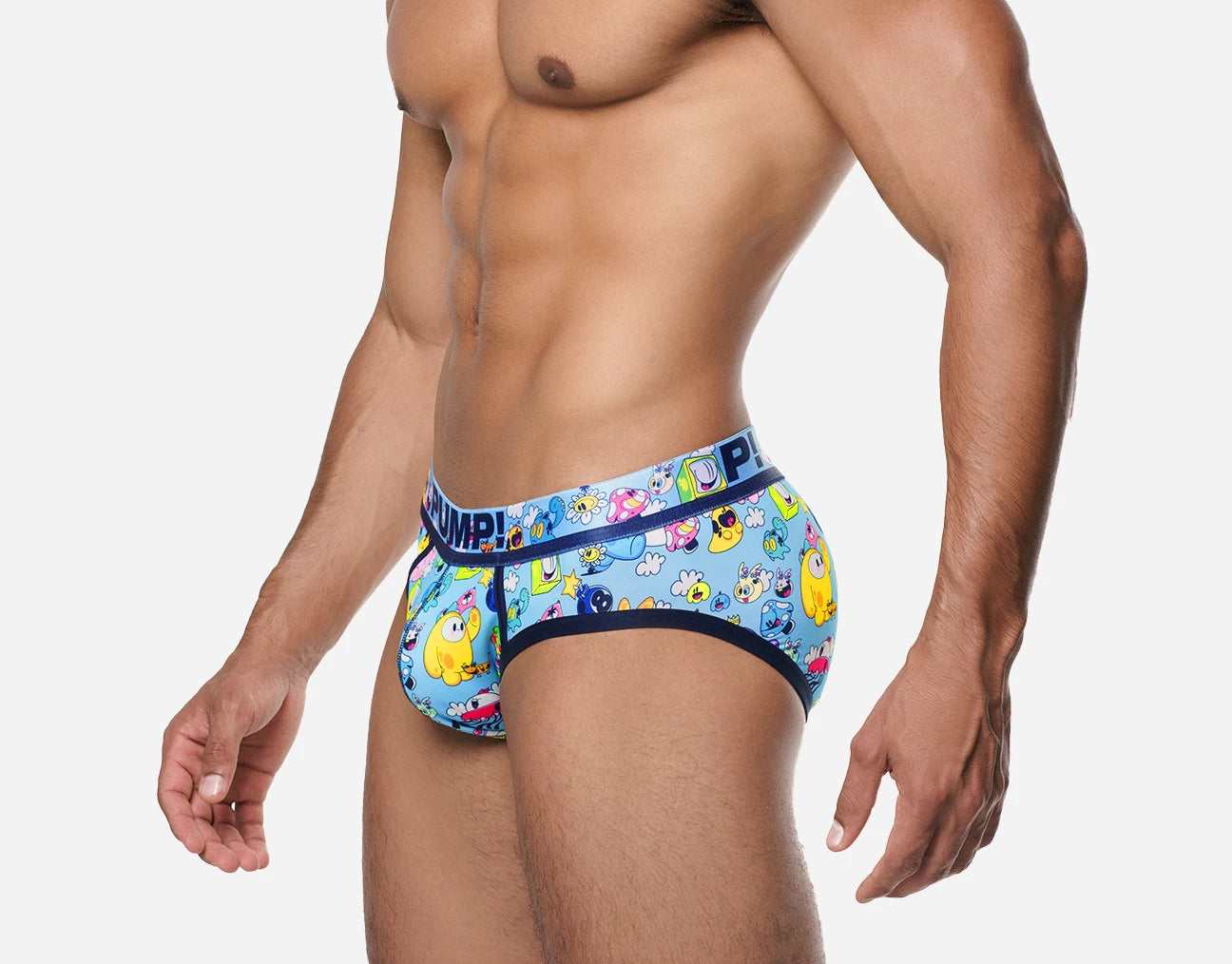 Premium PUMP! Funtopia Briefs - Soft Blue Men's Underwear for Gym, Workout & Everyday Comfort - Breathable & Supportive Boxer Briefs for Active Lifestyle