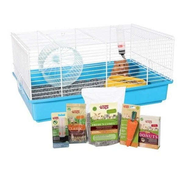 Living World Hamster Starter Kit - Complete Small Pet Cage with Accessories for Hamsters, Gerbils & Mice | Perfect for Home, Classroom or Kids' First Pet Habitat