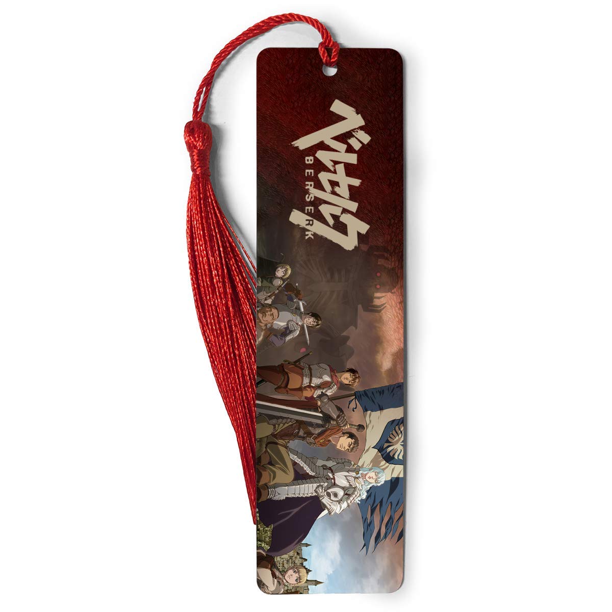 Berserk Themed Metal Ruler Bookmark with Tassel - Durable Bookography Measuring Tool for Book Lovers, Readers & Bibliophiles - Perfect Gift for Bookworms, Reading Notebooks & Book Markers Collections (Ideal for Manga Fans, Students & Office Use)