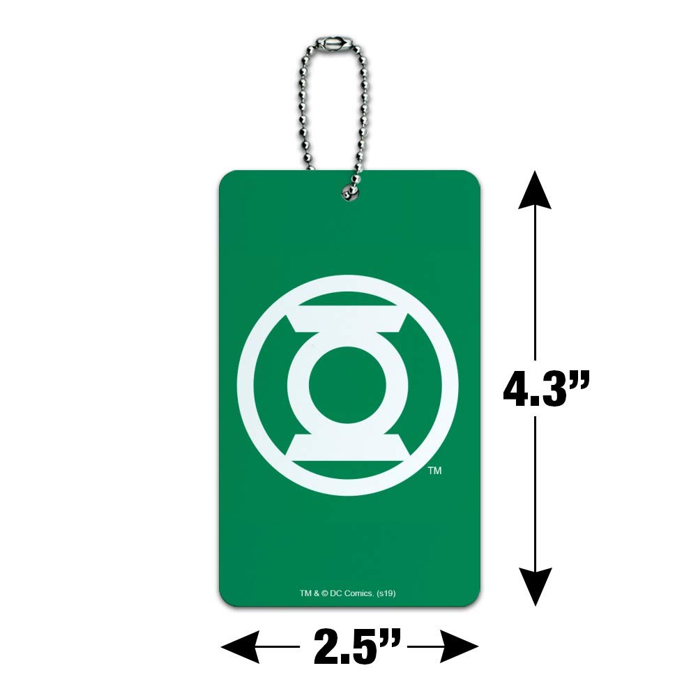 Green Lantern White Logo Luggage Tag - Durable Suitcase ID Card for Carry-On Bags - Perfect for Travel, Business Trips & Vacation Identification