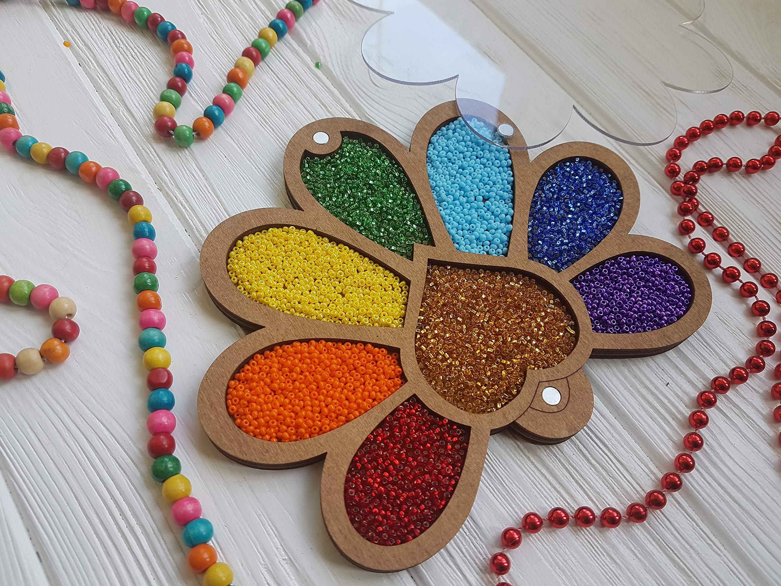 Peacock Bead Organizer Box - Premium Jewelry Storage for Beads, Charms & Craft Supplies - Perfect for DIY Jewelry Making & Crafting Projects