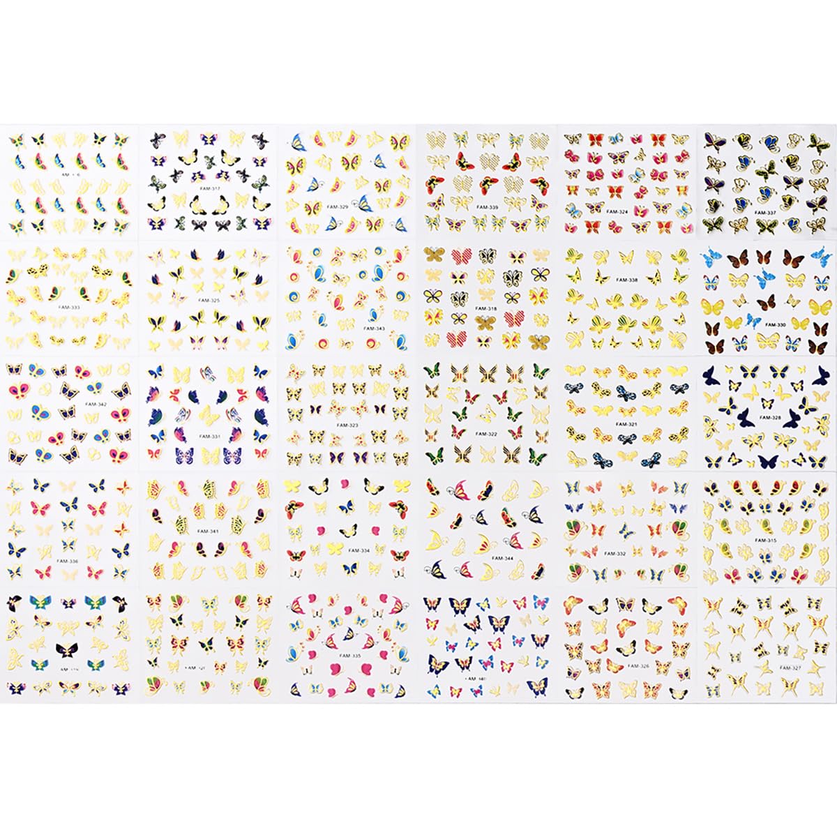 3D Butterfly Nail Stickers - 30Pcs Colorful Self-Adhesive Nail Art for Women & Girls - Perfect for Manicures & Acrylic Nails