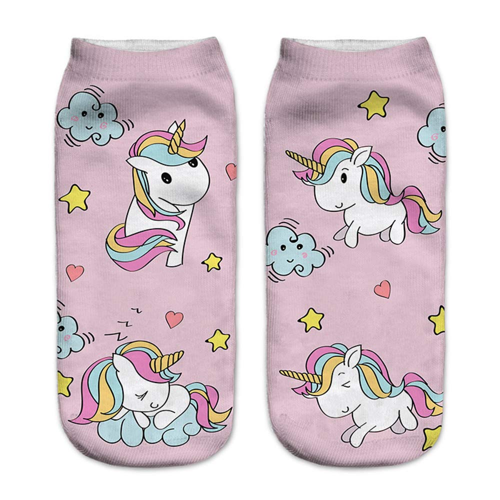 Benefeet Women's Funny Sloth & Unicorn Ankle Socks - 3D Printed Novelty Low Cut Socks for Women - Perfect Gift for Girls, Crazy & Cute Socks for Work, Gifts, Parties & Everyday Wear