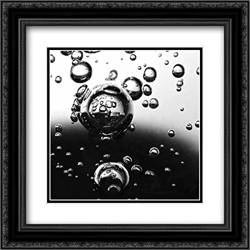 Monika Burkhart Bubbles II - 15x15 Inch Black Ornate Framed Double Matted Museum Art Print - Perfect for Living Room, Bedroom & Office Wall Decor