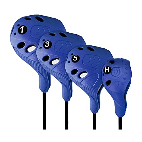Premium Golf Club Head Covers Set - 4 Piece Wood & Utility Club Protectors (1/3/5/UT) - Stretchable Elastic Material for Driver, Fairway & Hybrid Clubs | Perfect for Golf Course Protection & Travel Storage