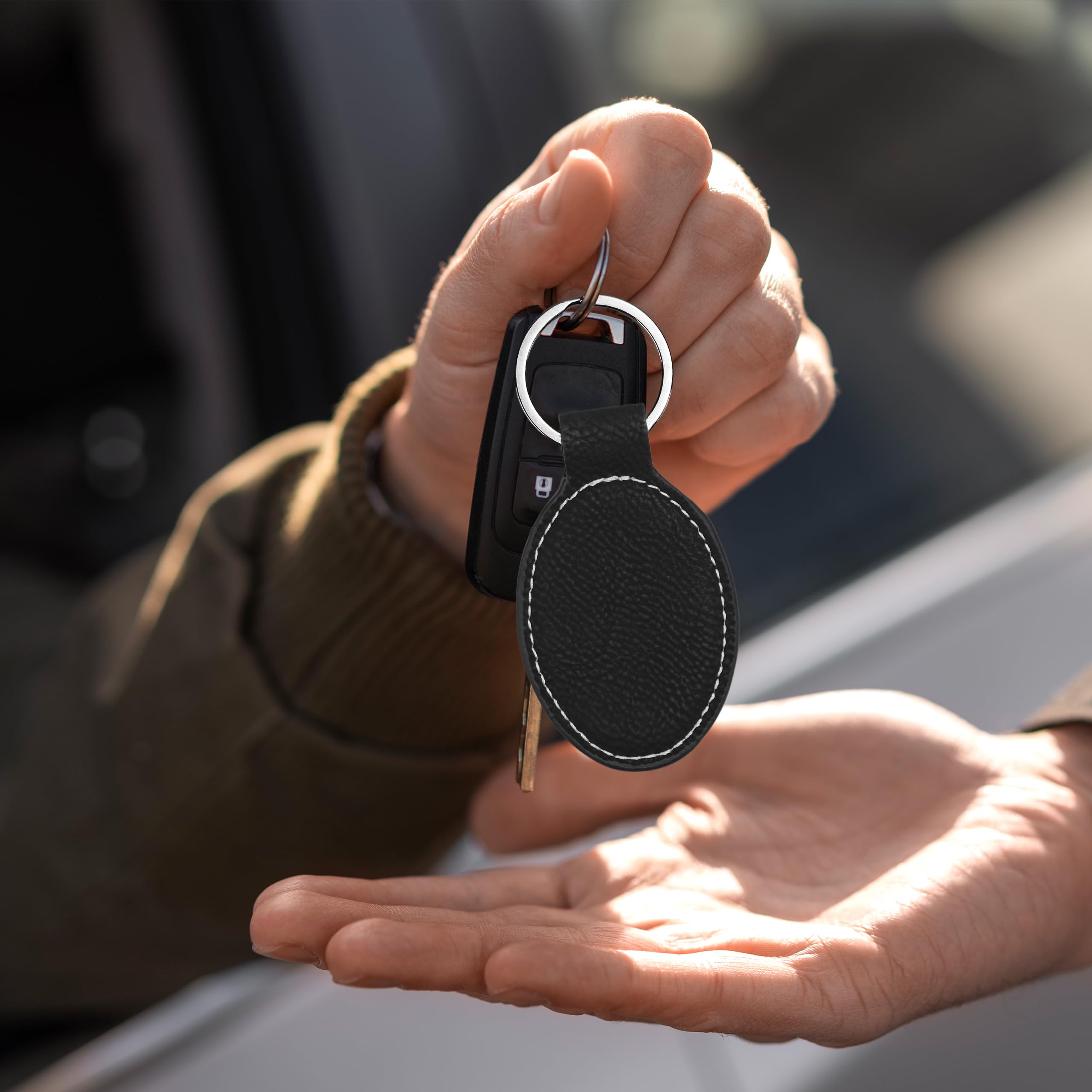 Personalized LaserGram Oval Keychain with Archer Man Design - Custom Engraving for Gifts, Home & Office Keys, Travel Accessories