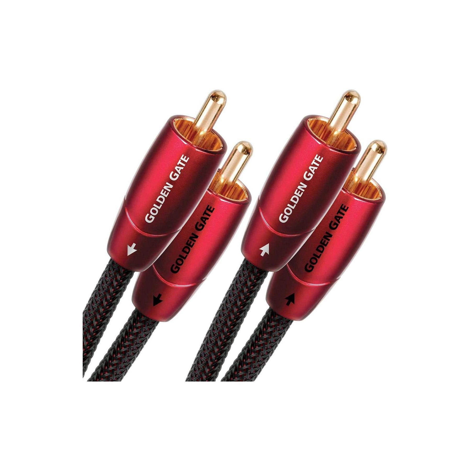 AudioQuest Golden Gate RCA to RCA Audio Interconnect Cable - High-Quality Stereo Connection for Home Theater & Hi-Fi Systems (Open Box) - Perfect for Turntables, Amplifiers & AV Receivers
