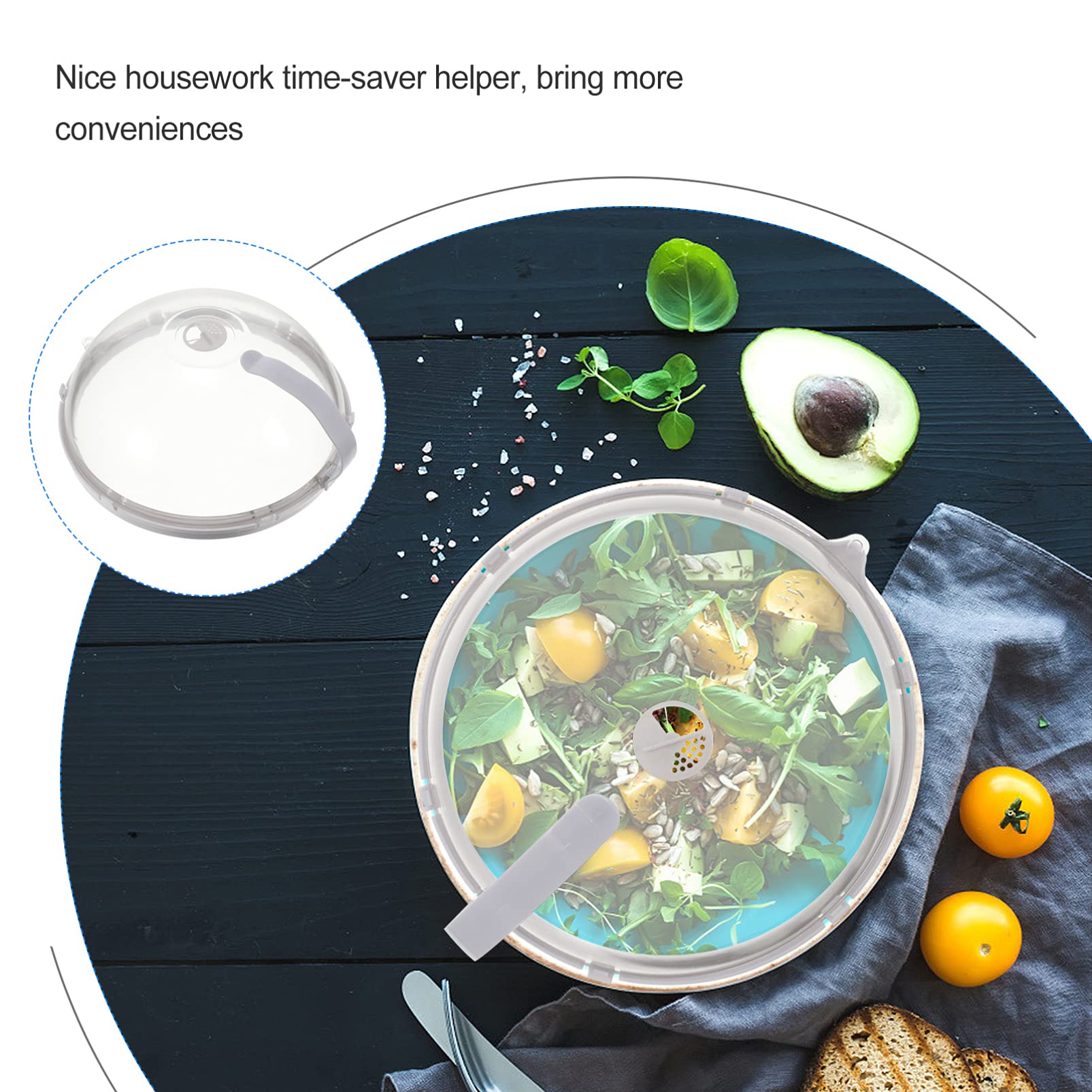 Reusable Microwave Splatter Cover - Oven Safe Food Protection Lid, Anti-Splash Plate Cover for Grilling, Baking & Camping | BPA-Free PP Material, White Serving Plate Accessory (Perfect for Meal Prep, Leftovers & Microwave Cooking)