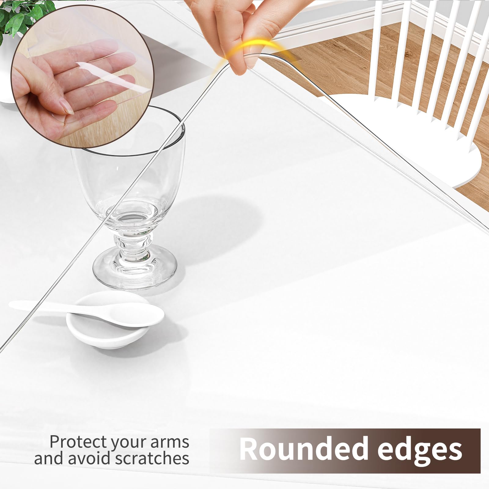 Premium Clear PVC Desk Mat - Non-Slip, Heat Resistant & Waterproof Transparent Desk Protector with Rounded Edges (35.4