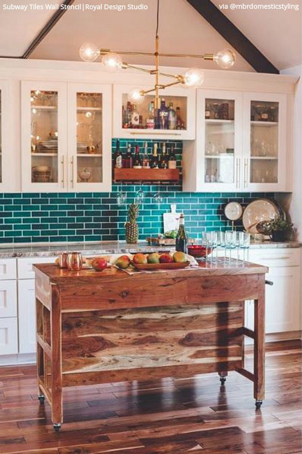 Premium Subway Tile Wall Stencil Kit - DIY Peel and Stick Backsplash Template for Kitchen, Bathroom & Home Decor | Easy to Use for Tiling Projects